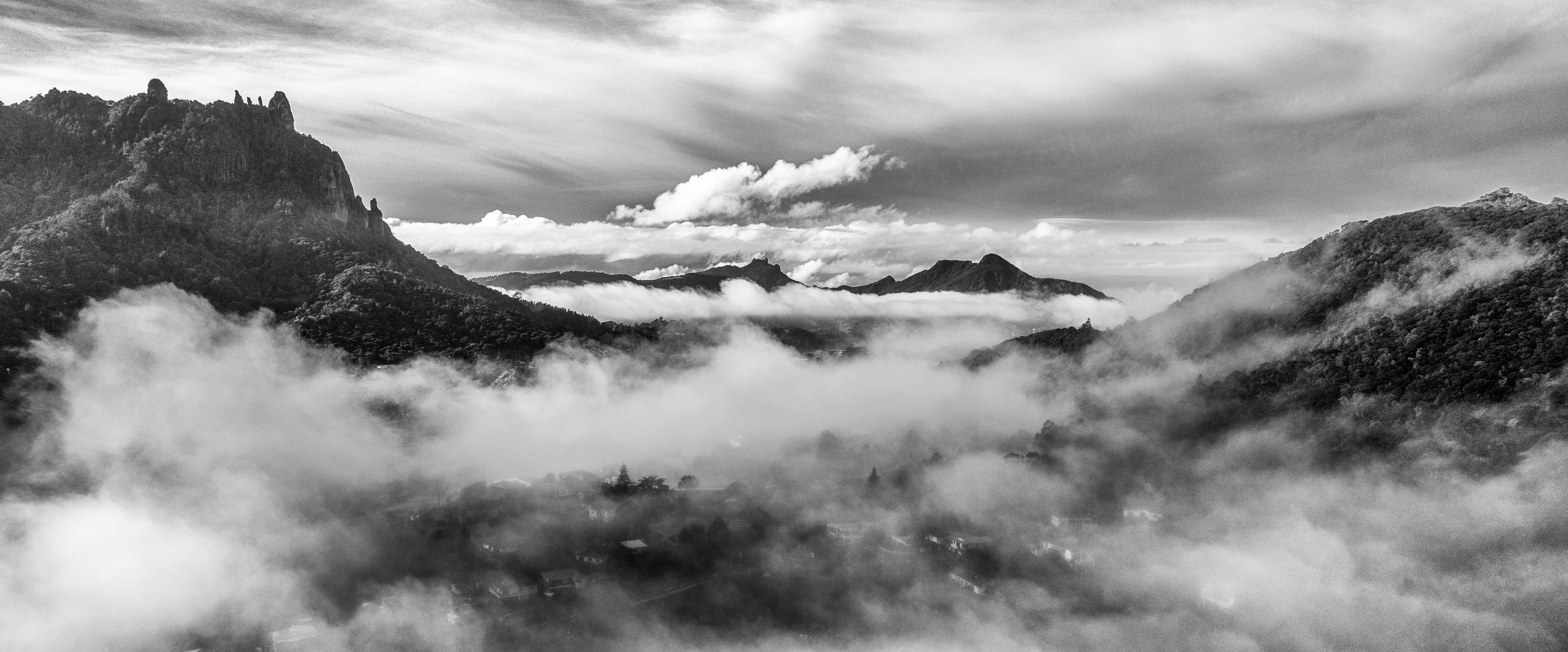 Mt Manaia, Te Whara/Bream Head and Mt Aubry, above the mist.